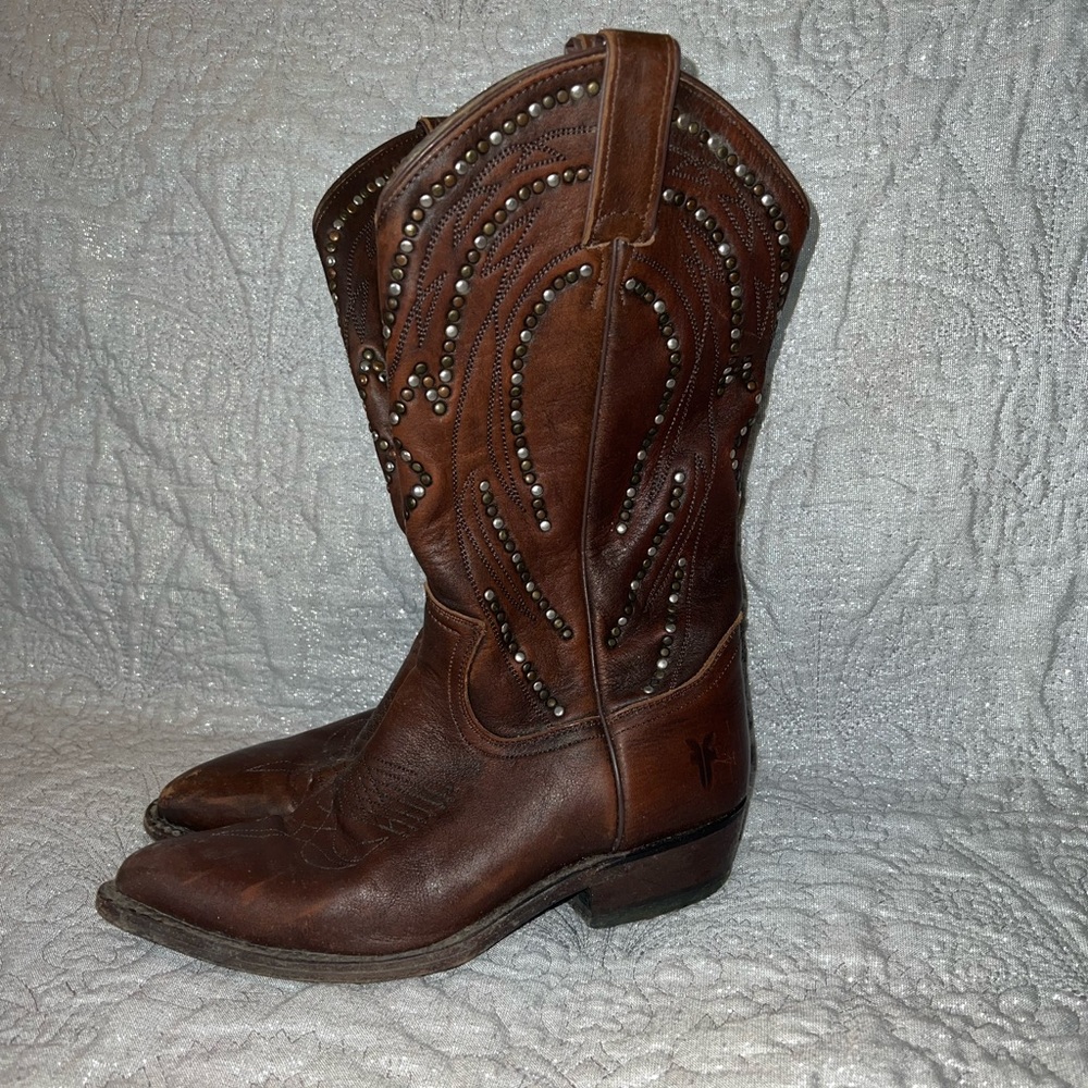 FRYE studded Veronica leather cowboy boot